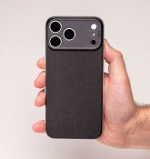 Süti NanoLeather PhoneBack til iPhone 18 Pro Max - Ravnsort