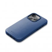 Mujjo Full Leather Case with MagSafe and Metal Buttons for iPhone 14 Pro - Monaco Blue
