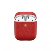 KeyBudz podSkinz Artisan Series læderetui til AirPods 3 - Rød farve