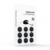 Bluelounge CableDrop Mini - Självhäftande hållare för sladdar, 9-pack - Svart