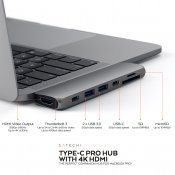 Satechi USB-C Pro Hub with 4K HDMI 85W - Space Gray
