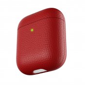PodSkinz Artisan Series Leather Case- Handgjort Läderfodral för dina Airpods - Röd