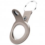KeyBudz nøglering i læder til AirTag - Sand Beige