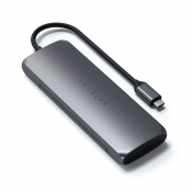 Satechi USB-C HYBRID w. built in SSD SSD storage compartment, - Space Grey