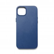 Mujjo Full Leather Case med MagSafe för iPhone 14 - Monacoblå