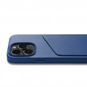 Mujjo Leather Wallet Case for iPhone 14 Pro - Monaco Blue