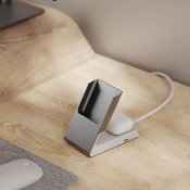 ALOGIC Matrix 2-i-1 MagSafe-lader med stasjonær dokkingstasjon - Hvit