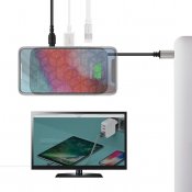 Moshi Symbus Q - USB-C Keskitin Qi-latauksella varustettuna - Harmaa