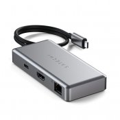 Satechi USB-C Multiport Adapter för Chromebook - HDMI 4K, 96W PD-laddning, 2 USB 3.2-portar, Rymdgrå