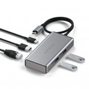 Satechi USB-C Multiport Adapter för Chromebook - HDMI 4K, 96W PD-laddning, 2 USB 3.2-portar, Rymdgrå