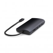 Satechi USB-C Multiportadapter 8K med Ethernet V3 - Midnatt