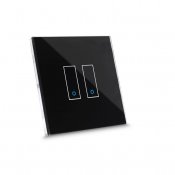 Iotty Smart Switch dubbelknapps frontpanel - Designa din egen smarta strömbrytare - Svart