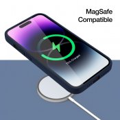 Just Mobile tENC Silikonikotelo, jossa MagSafe iPhone 14 Pro:lle - Laivastonsininen