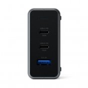 Satechi 100 W GaN Dual USB-C og USB-A PD reiselader - Space grey