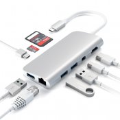 Satechi USB-C Multimedia Adapter 4K HDMI/Mini DisplayPort Gigabit Ethernet - Sølv