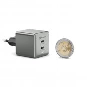 ALOGIC Dual USB-C 45 W hurtig GaN-kubeoplader - Rumgrå