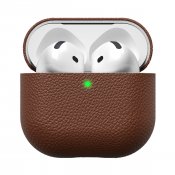 KeyBudz artisan-sarjan nahkakotelo AirPods 4. sukupolven puhelimille - Luonnonruskea