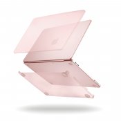 Pipetto MacBook Neo 13 (A18 Pro) kova kirkas suojakuori - Huurteinen roosa