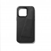 Mujjo iPhone 15 Pro Max plånboksfodral i läder - Svart