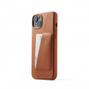 Mujjo Full Leather Wallet Case for iPhone 15 Plus - Tan