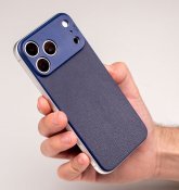 Süti NanoLeather PhoneBack för iPhone 17 Pro Max - Marinblå