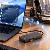 ExtendView USB4-kaksois-HDMI-monitoimisovitin - Avaruusmusta