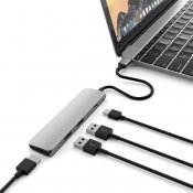 Satechi Slim USB-C MultiPort Adapter med 4K HDMI videoutgång och 2 USB 3.0 portar - Space Grey