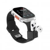 KeyBudz Sync+ Series Watch Strap and AirPod Dock for 44-49mm Apple Watch - Carbon Black