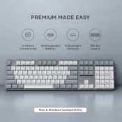 Satechi SM3 Slim mekanisk bagbelyst Bluetooth-tastatur med US-engelsk layout - Lysegrå