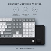 Satechi SM3 Slim mekanisk bagbelyst Bluetooth-tastatur med US-engelsk layout - Lysegrå