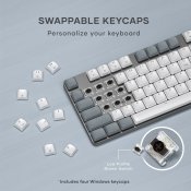 Satechi SM3 Slim mekanisk bagbelyst Bluetooth-tastatur med US-engelsk layout - Lysegrå