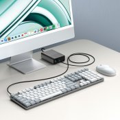 Satechi SM3 Slim mekanisk bagbelyst Bluetooth-tastatur med US-engelsk layout - Lysegrå