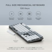 Satechi SM3 Slim mekanisk bagbelyst Bluetooth-tastatur med US-engelsk layout - Lysegrå