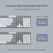 Satechi SM3 Slim mekanisk bagbelyst Bluetooth-tastatur med US-engelsk layout - Lysegrå