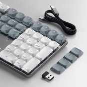 Satechi SM3 Slim mekanisk bagbelyst Bluetooth-tastatur med US-engelsk layout - Lysegrå