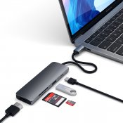 Satechi aluminium USB-C Multiport Pro-adapter - Rumgrå