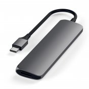 Satechi Slim USB-C MultiPort-adapter - Rumgrå