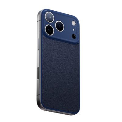Süti NanoLeather PhoneBack för iPhone 17 Pro - Marinblå