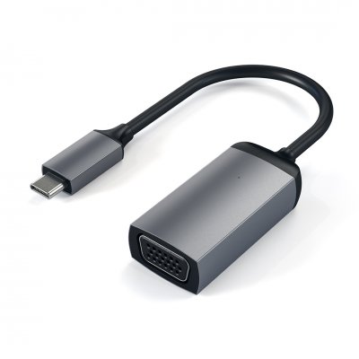 Satechi USB-C VGA-adapter - konverterer USB-C-tilkobling til VGA-videoutgang - Space Grey