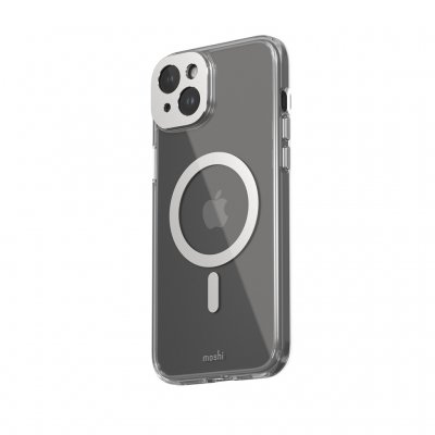 Moshi iGlaze iPhone 15 Plus -puhelimelle - Lunar Silver