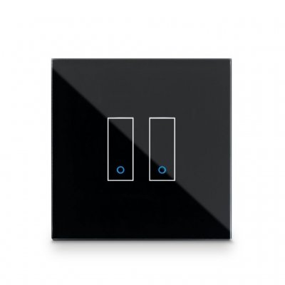 Iotty Smart Switch dubbelknapps frontpanel - Designa din egen smarta strömbrytare - Svart