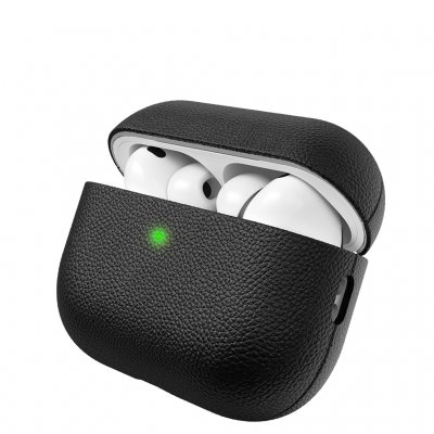 KeyBudz artisan-sarjan nahkakotelo AirPods Pro 3:lle - Musta