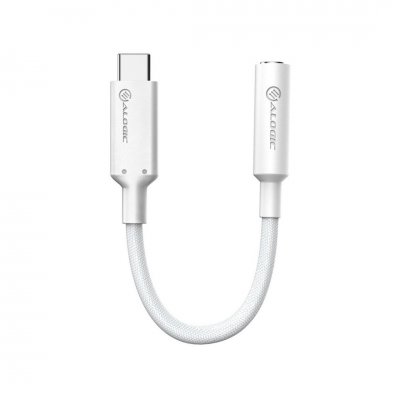 ALOGIC Elements PRO 10 cm USB-C til 3,5 mm lydadapter - Hvit