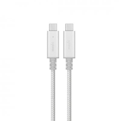 Moshi Integra™ USB-C Charge Cable with Smart LED Jet Silver - 2m