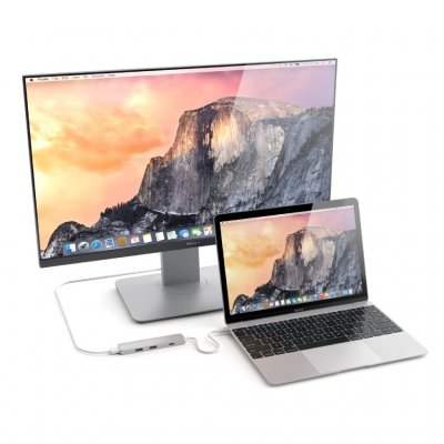 Satechi smal USB-C MultiPort-adapter - Rymdgrått