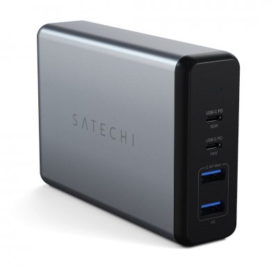 Satechi 108W dobbelt USB-C og USB-A PD rejseoplader